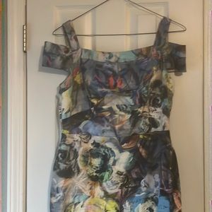 Floral peak sholder dress